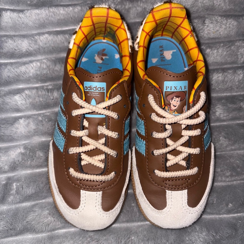 Adidas Brown and Blue Sneakers with Retro Vibe